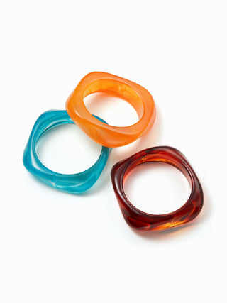 3PCS MARBLE PATTERN RESIN BRACELET SET For Music Festival/Live House Vacation