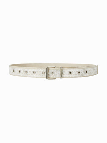 Cotton & Linen FLOWER LACE BUCKLE BELT For Daily Casual Picnic