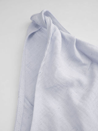 Linen-blend Asymmetrical Neck Ruched One-Shoulder Top