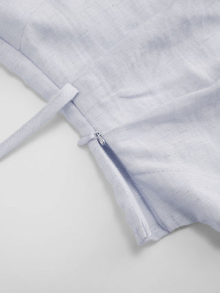 Linen-blend Asymmetrical Neck Ruched One-Shoulder Top