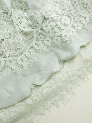 Satin Mid Rise Lace Panel A-line Midi Skirt