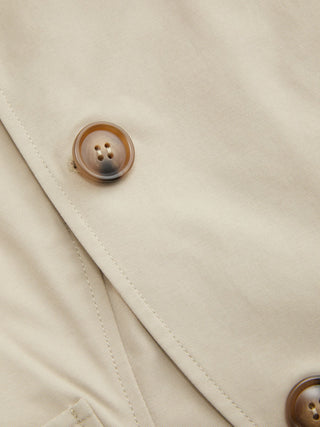 Notched Collar Puff Sleeve Asymmetrical Button Blouse