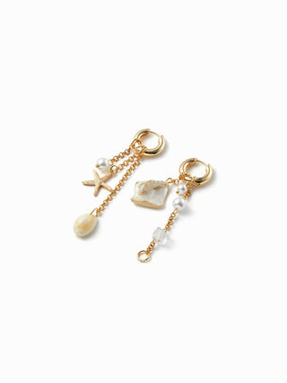 STARFISH & SHELL DROP EARRINGS