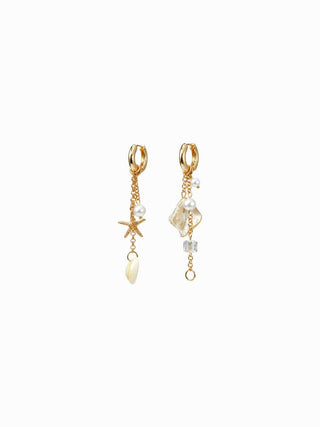 STARFISH & SHELL DROP EARRINGS