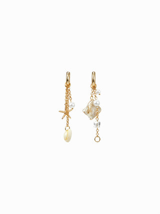 STARFISH & SHELL DROP EARRINGS