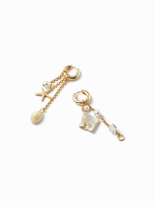 STARFISH & SHELL DROP EARRINGS