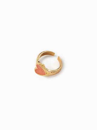 HEART & CLOCK PENDANT OPEN RING