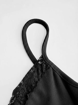 V-Neck Lace Trim Cami Top