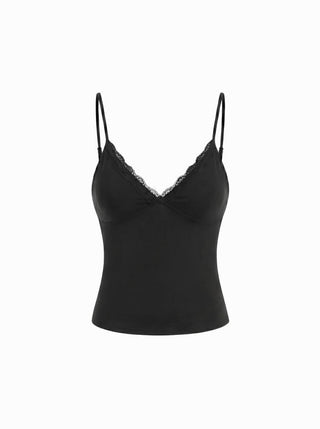 V-Neck Lace Trim Cami Top