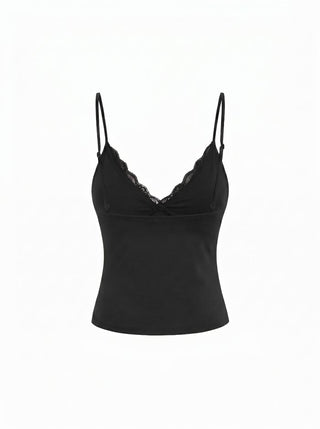 V-Neck Lace Trim Cami Top