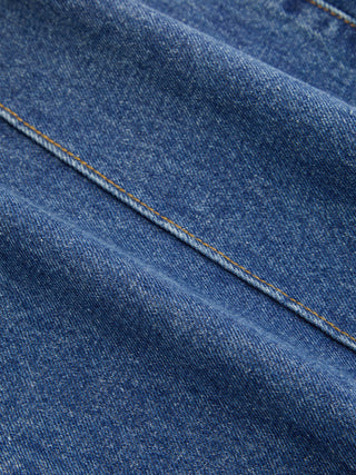 Washed Denim Low Rise Metal Detail Wide Leg Capri Jeans