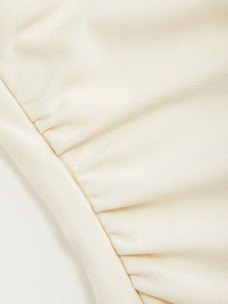 Knit Fabric Stand Collar Tie-Neck Ruched Stitch Tank Top For Daily Casual Work