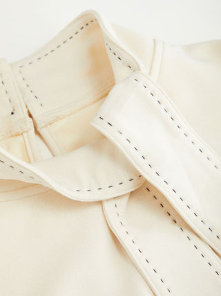 Knit Fabric Stand Collar Tie-Neck Ruched Stitch Tank Top For Daily Casual Work