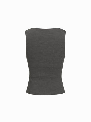 Textured Boat Neck Knotted Ruched Top & Mid Rise Capri Pants Set