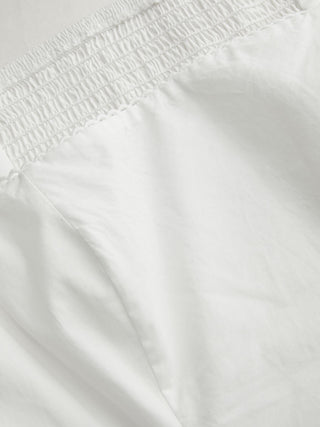 Cotton Square Neck Shirred Pocket A-line Midi Dress