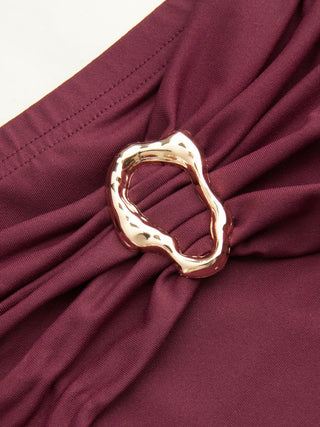 Low Rise Twist Knotted Metal Detail Micro Shorts