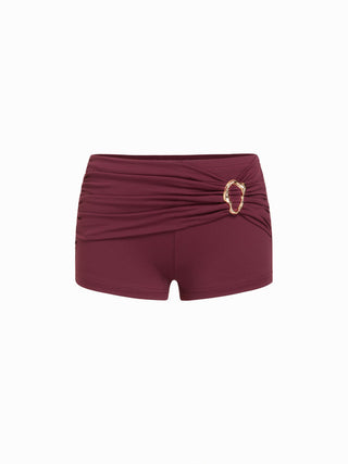 Low Rise Twist Knotted Metal Detail Micro Shorts