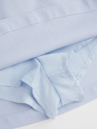 Linen-blend Square Neck Peplum Top & Mid Rise Mini Skirt Set