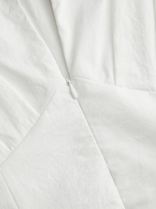 Short Sleeve Draped Pocket Flared Maxi Dress