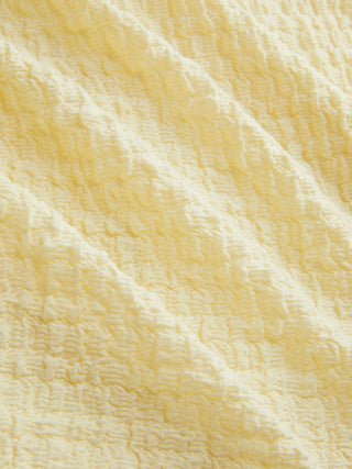 Cotton-blend Textured Notched Collar Tie Back Tank Top