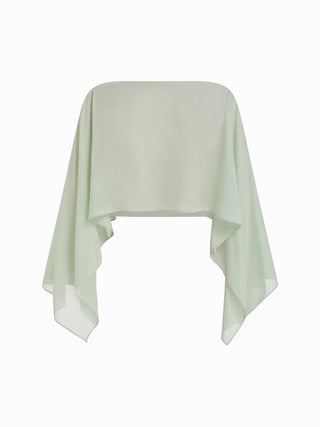 Satin Off-shoulder Cloak Sleeve Wrap Mermaid Maxi Dress