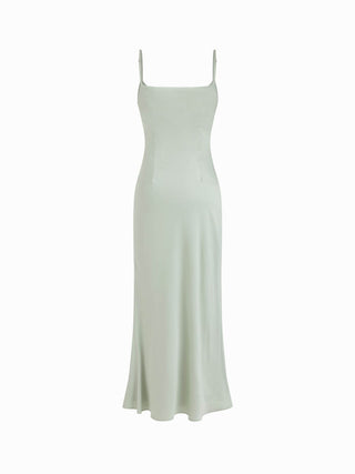 Satin Off-shoulder Cloak Sleeve Wrap Mermaid Maxi Dress