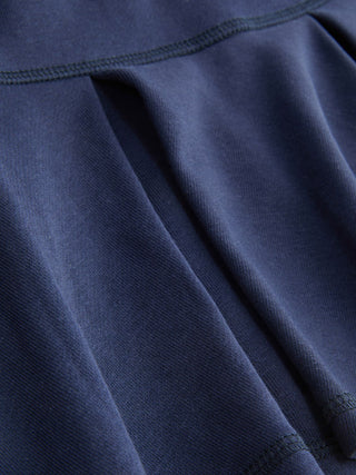 Cotton-blend Terry Low Rise Drawstring Pleated Mini Skirt