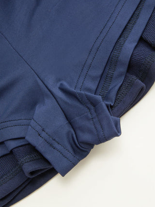 Cotton-blend Terry Low Rise Drawstring Pleated Mini Skirt