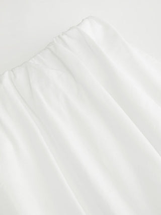 Cotton-blend V-neck Top & Mid Rise Ruched Flared Maxi Skirt Set