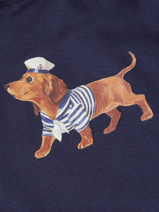Cotton-blend Dog Graphic Bandeau Top