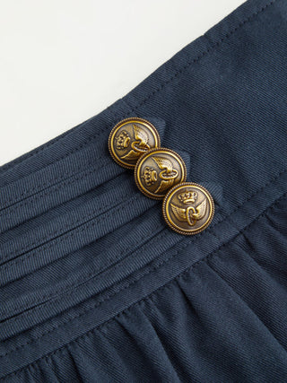 Cotton-blend Mid Rise Metal Detail Bloomer Shorts
