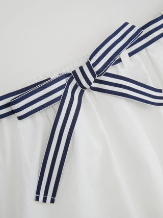 Cotton Bandeau Striped Bowknot Oversized Babydoll Mini Dress