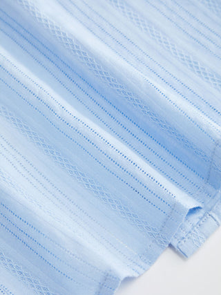 Cotton Textured Striped Bell Sleeve Shirt