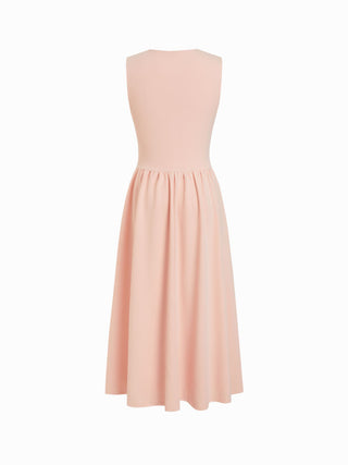 Round Neckline Ruched Maxi Dress