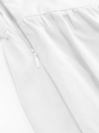 Cotton Scoop Neckline A-line Midi Dress