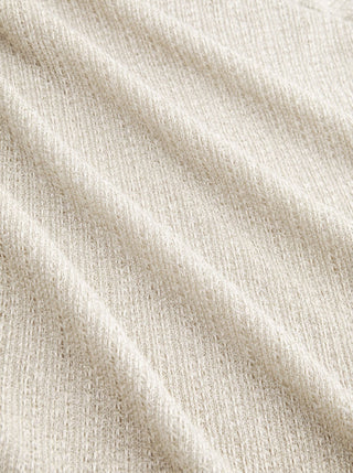 Linen-blend Linen-blend See-Through Off-shoulder Drawstring Top For Daily Casual Work