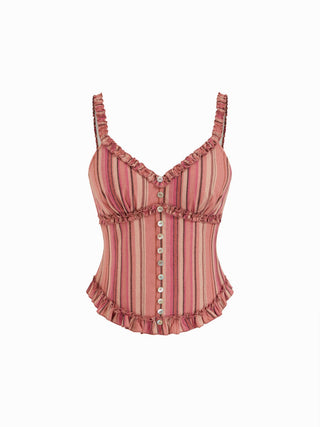 Ruffle Striped Cami Top