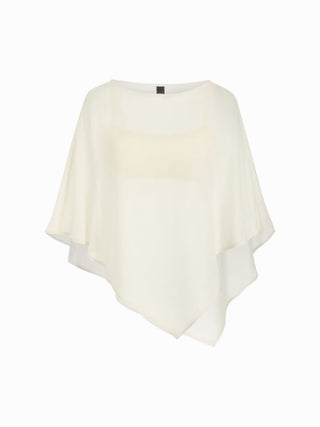 Sheer Lace Asymmetrical Poncho Top Two-Piece Set