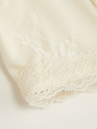 Sheer Lace Asymmetrical Poncho Top Two-Piece Set