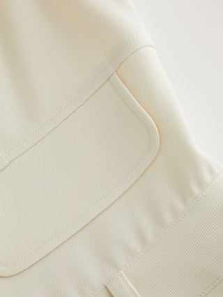 V-neck Button Front High Rise Straight Leg Jumpsuit