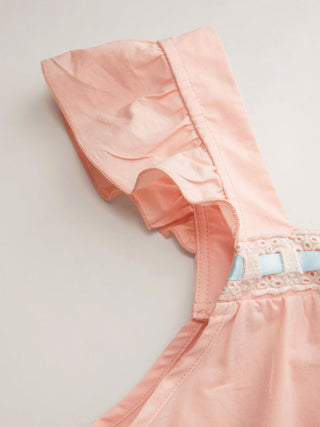 Woven Cotton Square Neck Bowknot Tank & High Rise Shorts Loungewear Set For Home Bedroom