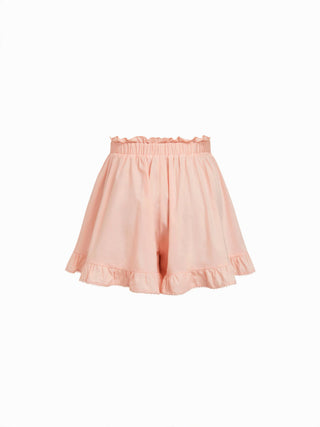 Woven Cotton Square Neck Bowknot Tank & High Rise Shorts Loungewear Set For Home Bedroom
