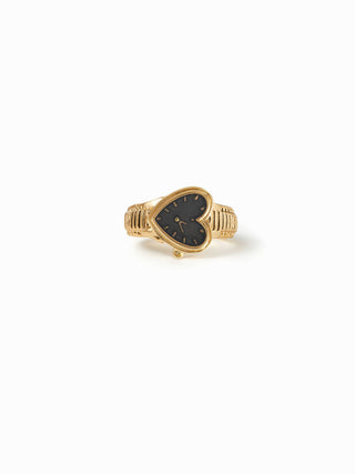 HEART & CLOCK PENDANT OPEN RING