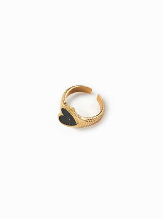 HEART & CLOCK PENDANT OPEN RING
