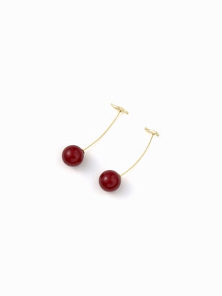 CHERRY & LEAF DROP EARRINGS For Date Party/Clubbing Picnic