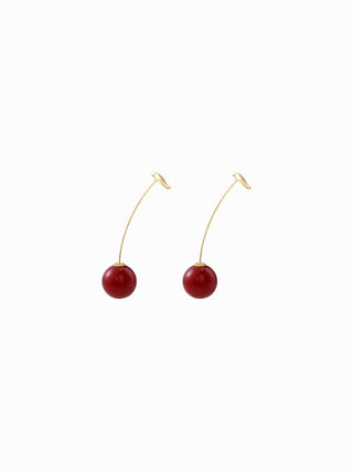 CHERRY & LEAF DROP EARRINGS For Date Party/Clubbing Picnic