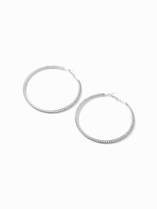 RHINESTONE HOOP EARRINGS