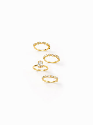4PCS RHINESTONE RING SET For Date Party/Clubbing