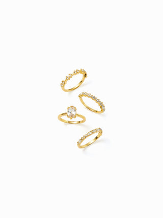 4PCS RHINESTONE RING SET For Date Party/Clubbing