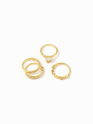 4PCS RHINESTONE RING SET For Date Party/Clubbing